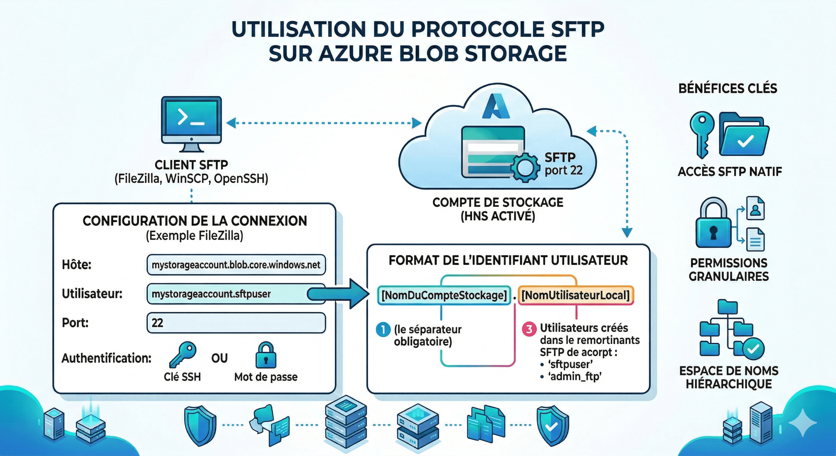 Utilisation du protocole SFTP sur Azure Blob Storage